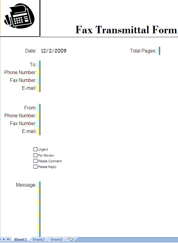 fax cover page. This business fax cover sheet