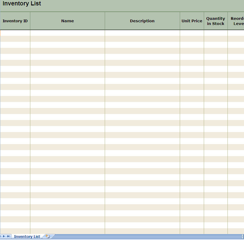 Use this inventory list excel template to keep track of your inventory.