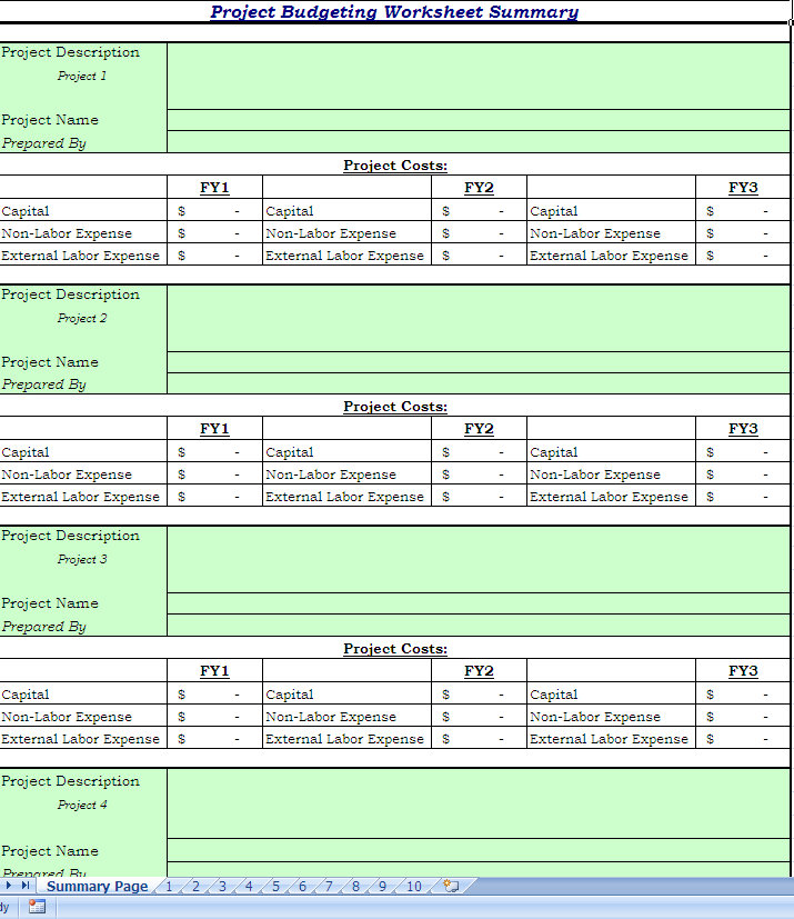 Excel Project Template