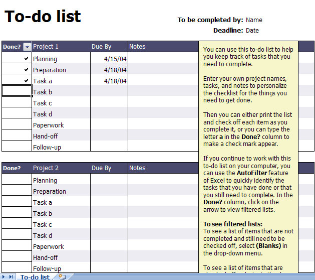 excel contact list template. Use this to do list template