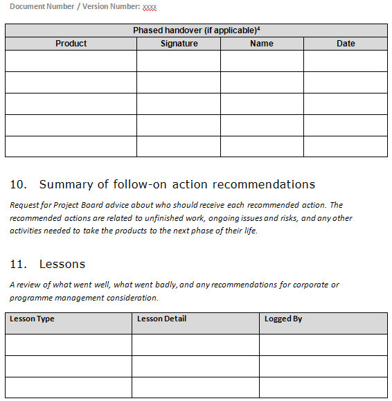 prince2 end stage report