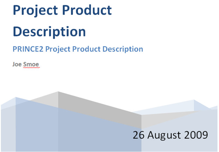 prince2 project product description