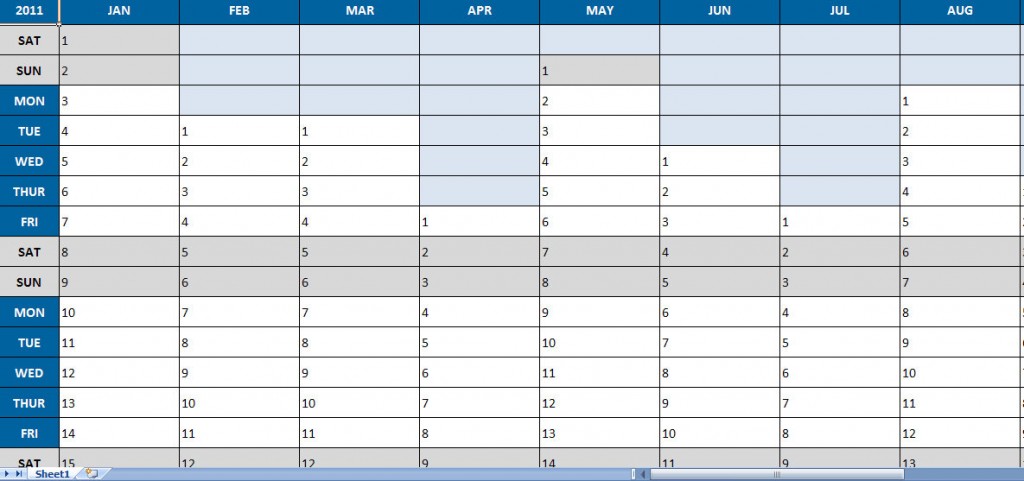 2011 monthly calendar printable. 2011 Printable One Page PDF