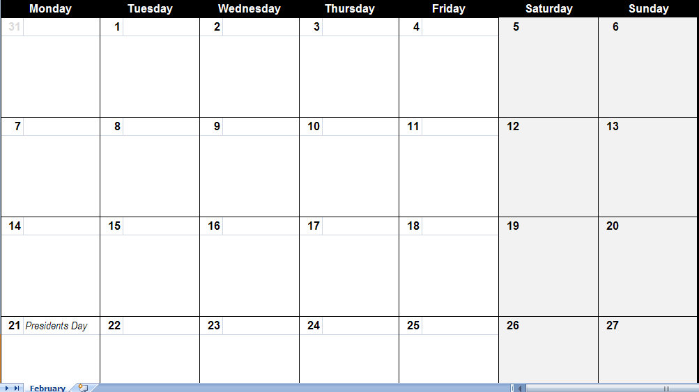 free monthly calendar template. 2011 Free Annual Calendar