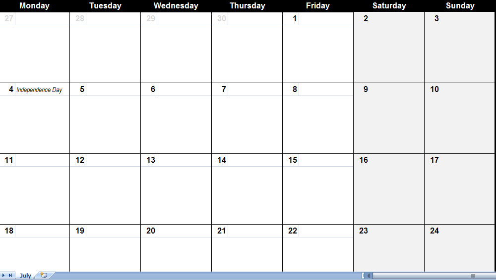 july calendar 2011 with holidays. Download this July 2011