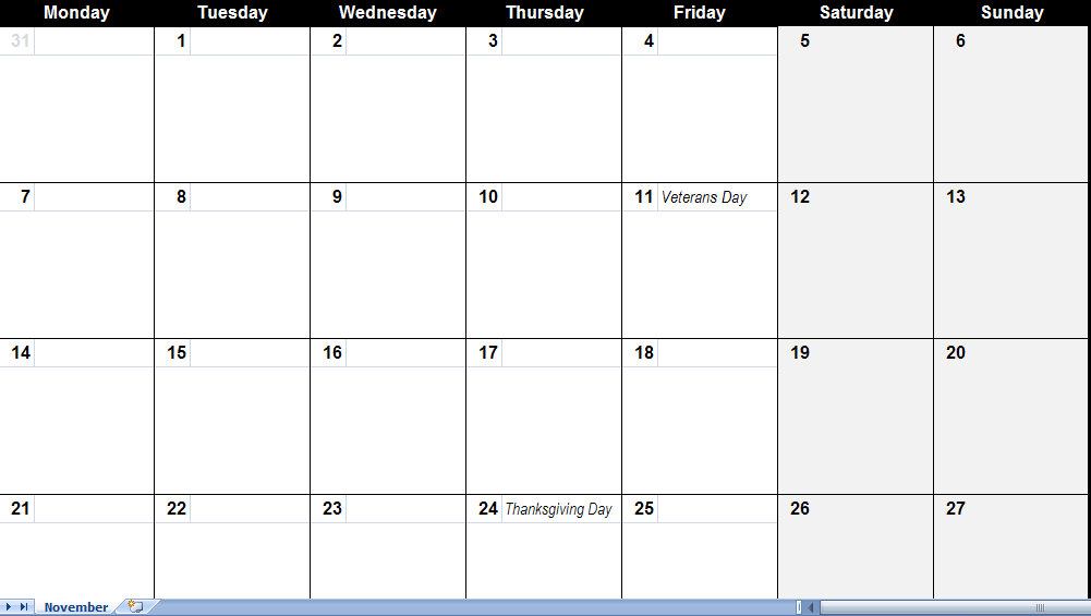 2011 calendar template. 2011 Calendar Template With