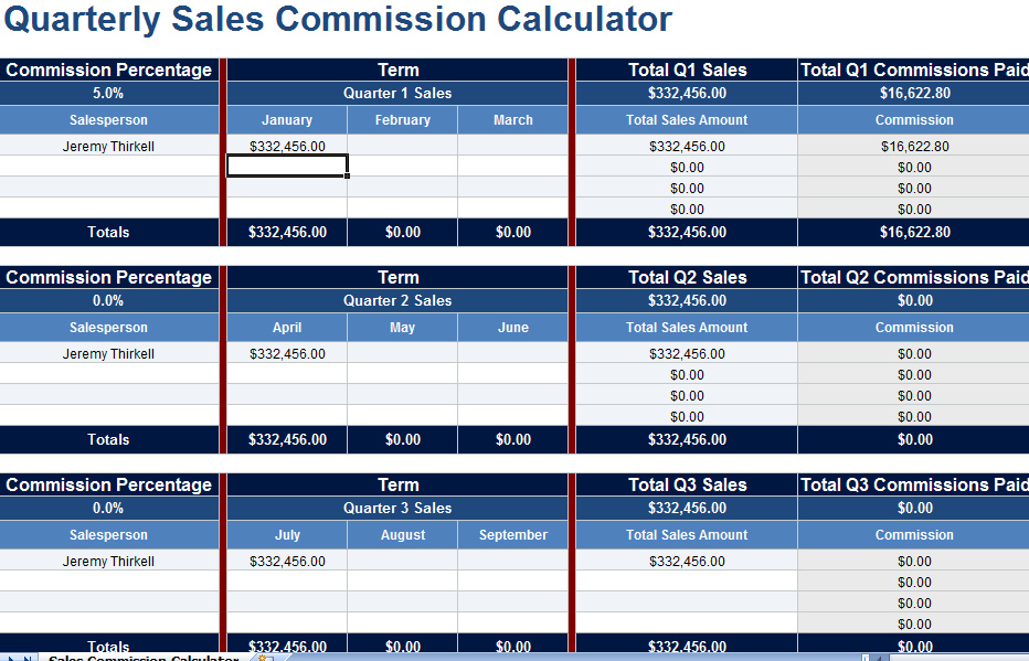 Excel Quarterly Calendar Templates