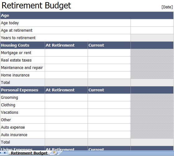 retirement planning spreadsheet template