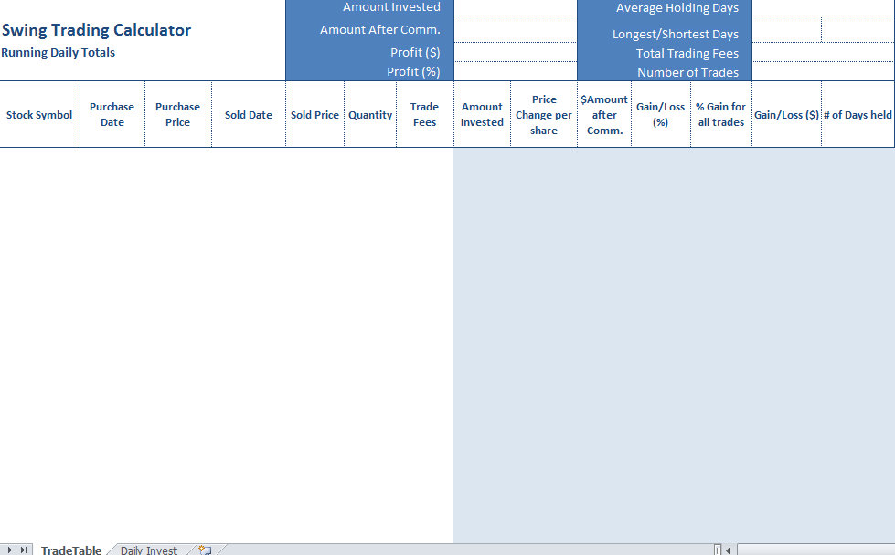 (day trade stocks) swing trading calculator