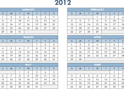 Printable 2011 Calendar Template on 2012 Printable Pdf One Page Yearly Calendar Template 250x180 Jpg