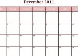 2011 Blank Calendar on Printable Blank Pdf December 2011 Monthly Calendar 250x180 Jpg