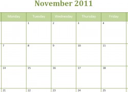 2011 Blank Calendar on Printable Blank Pdf November 2011 Monthly Calendar 250x180 Jpg